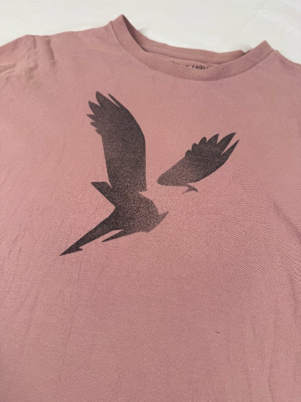 American Eagle Men's Women's Eagle Logo Tee Shirt Size Small - Blush Pink